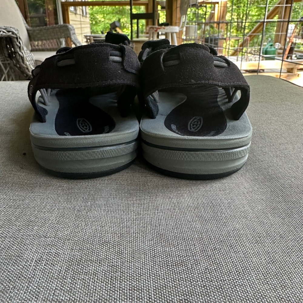 Keen Uneek Sandals Mens 12 Black Grey Cord Outdoor Water Shoes 1013086 - Picture 4 of 16